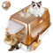 Bartuke Arena para Gatos de Acero Inoxidable con Cubierto, Cajas de Arena Grande XXL, Extraíble Arenero Cerrado para Gato con Pala, Anti-Fugas, Sin Olor, Fácil de Limpiar, para Varios Gatos (Marrón)