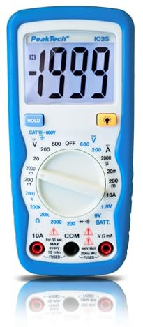Digitalmultimeter PeakTech® P 1035 AC/DC Digitalmultimeter 600V ~ 2000 stellige LCD 10A DC + GH24 Einhandprüfer