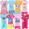 Characters Cartoons Dibujos animados – Niña – Juego de 2 piezas para playa, camiseta y pantalón corto, 10218 Stitch Fucsia Falda, 8 años