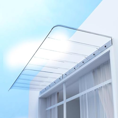 YQWUIJS Uv Rain Snow Protection Door Awning,Curved Window Door Canopy Roofing Canopies,Silent Window Rain Roof Cover,Front/Back Door Cover,Invisible Porch Gazebo Garden Shelter (50x180cm/20 x71)