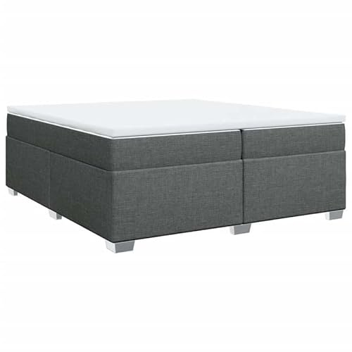 Eleganz Boxspringbett mit Matratze 200x200 cm Dunkelgrau Stoff - Luxus Doppelbett für Schlafzimmer, Komfort & Stabilität für erholsamen Schlaf
