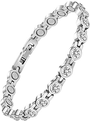 TDEXI Magnetarmband Damen Türkis, Elegant Magnetische Armbänder Stein Armband Verschluss Edelstahl Armband Magnet Damen Magnetarmband 3500 Gauss