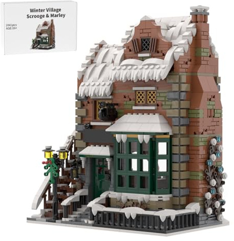 ToysWeltX MOC-228435 Modulares Weihnachtsset mit Schneelandschaft und Straßenszene (1841 Teile)