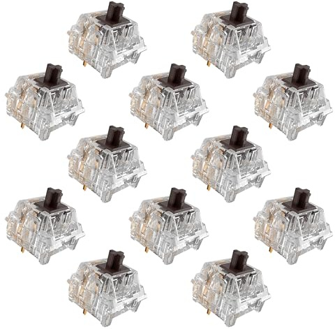 Zhouwang Lot de 108 commutateurs de clavier mécanique de rechange, 3 broches, tactiles, précis, résistants à la poussière, RVB transparent