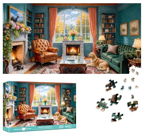 Reofrey Puzzle 1000 Teile - Elegante Inneneinrichtung Gelassenheit, Spezialform Puzzle Für Erwachsene, 41x80cm Unmögliches Klassische Puzzles, Wanddekoration Puzzle-Liebhaber