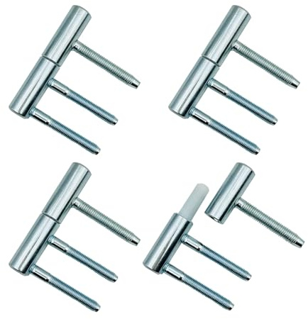 LOOTICH Bisagras Taladradas de Acero Galvanizado Ø 15x80mm Bisagra Desmontable para Atornillar para Marco de Madera Galce y Puerta Interior Armario 4 Piezas