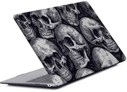 HLAAJJX Hülle für MacBook Neo 13 Zoll A18 Pro Chip 2026 Modell A3404 met 13 Retina Display & Touch ID,Ultradünne Hartschale Schutzhülle Snap Case für Mac Neo 13,Grauer Totenkopf