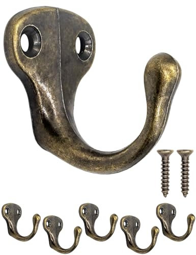 Fuxxer Antik-Haken, Garderoben-, Handtuch- und Kleider-Haken in Bronze Design, 5er Set