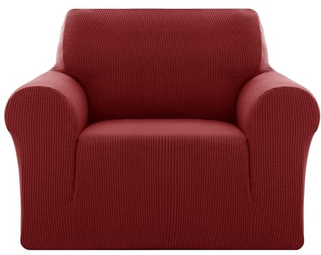 Deconovo Sesselbezug für 1-Sitzer, dehnbar, dunkelrot, 1 Stück