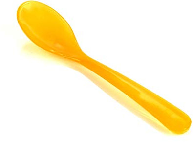 Lot de 6 cuillères en plastique de 12 cm - Réutilisables - Couleur : orange