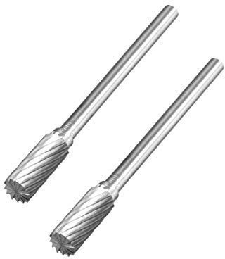 sourcing map Lime rotanti in carburo di tungsteno, gambo da 0,3 cm, taglio singolo, raggio cilindrico, 5 mm di diametro, per smerigliatrice e trapano, in lega di acciaio duro, per intaglio e