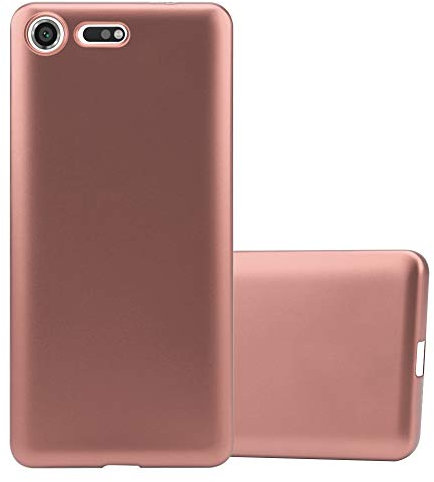 Cadorabo Hülle kompatibel mit Sony Xperia XZ Premium Schutzhülle TPU Silikon Case Metallic Design Slim Kratzfest Weiche Gummi mit Rundumschutz Case Hülle für Sony Xperia XZ Premium in Rosa