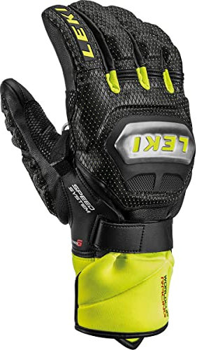 LEKI Worldcup Race Ti S Speed Handschuhe, Black-Ice Lemon, EU 10.5