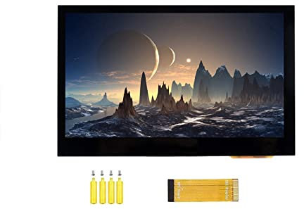 4.3inch DSI LCD Capacitive Touch Screen Display 800×480 Resolution IPS Wide Angle Monitor for Raspberry Pi 4B/3B+/3A+/3B/2B/B+/A+, Supports Ubuntu/Kali / WIN10 IoT