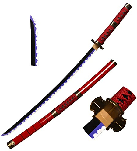 Skyward Blade Wooden Sword Roronoa Zoro Katana, Anime Original Texture Japanese Samurai Sword, Kitetsu Katana for Cosplay Collection
