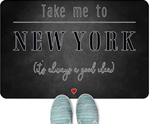 JUNIWORDS Fußmatte, Take me to New York (It's Always a Good idea), 60 x 40 cm, randlos