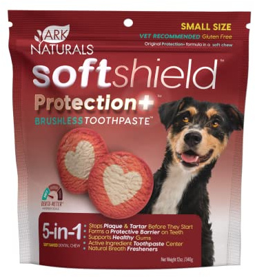 Ark Naturals Soft Shield Brushless Toothpaste – Small Breeds, 12oz Bag – Soft-Baked Dog Dental Chew with Toothpaste Center – Prevent Plaque & Tartar and Freshen Breath with Dental Chews for Dogs
