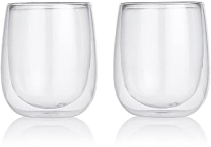 GOURMETmaxx Vasos de capuchino de 250 ml | La temperatura se mantiene durante mucho tiempo – también adecuado para bebidas frías | 2 vasos térmicos de vidrio de borosilicato resistente | vasos de