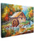 MuchoWow© Leinwandbild 80x60 cm Dekoration Wohnzimmer Bilder Aufhängen Wall Decoration Living Room Wohnungs Deko Moderne Kunstdruck - Bunt - Landschaft - Malerei - Haus - Kunst - Herbst