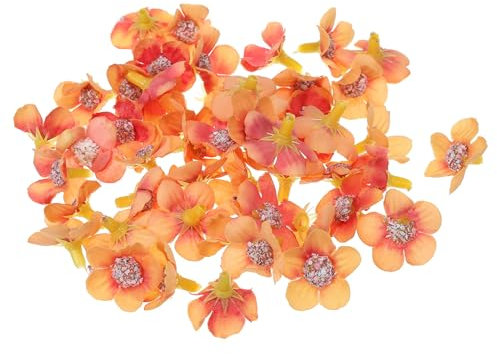 PATIKIL 0.79 Artificiale Margherita Fiore Teste 50 Pacco Seta Margherita Finto Fiori Teste per Matrimonio Floreale Bouquet Decorazione Fai da Te Artigianato Realizzare Scuro Arancione