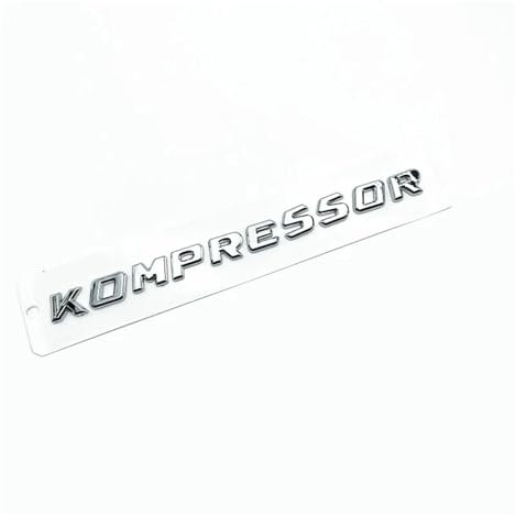 GerRit yzw6688 3D-ABS-Buchstabe, Auto-Rückenkoffer-Abzeichen, Kotflügel-Emblem, Kompressor-Aufkleber, kompatibel mit C230 C200 C180 SLK CLK 200k SL CLS-Zubehör (Color : Chrome)