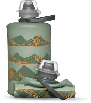 HydraPak Stow (350ml) - Zusammenklappbare Wasserflasche - Ultraleichte & verpackbare Reiseflasche, flexible Ski-, Wander-, Fahrrad- oder Kletterflasche - Sutro Green Berg Design