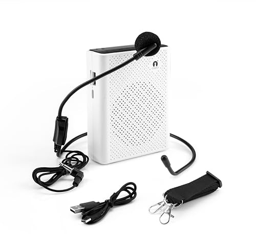 CEZO - Portable Voice Amplifier with Wired Microphone Headphones, Portable Voice Amplifier for Teachers, PA System Voice Amplifier Teacher Power Amplifiers