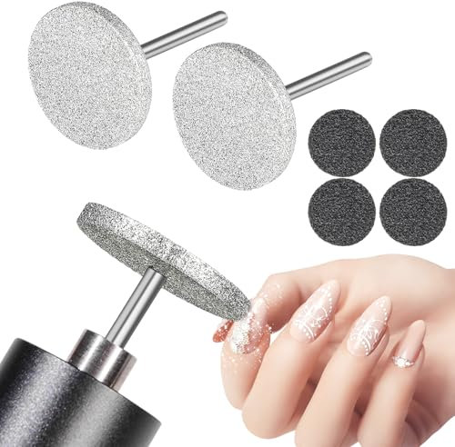 Punte per unghie per unghie in acrilico, 2 pezzi, fresa per unghie in gel, fresa elettrica professionale per unghie in gel, accessori per la cura dei piedi