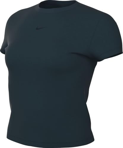 Nike Damen Chll KNT Md CRP T-Shirt, Armory Navy/Armory Navy, L