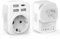 Clomnpe 2x Adattatore USA da Viaggio - Spina per Stati Uniti, 5 in 1 Adattatori US con 4 porte USB, Adattatore Spina USA Tipo B, Adattatore Presa Americana Italiana per America, Canada, Messico, Cuba