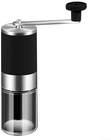 Macinacaffè manuale, macinacaffè regolabile in acciaio inox per casa, ufficio o viaggio (nero)