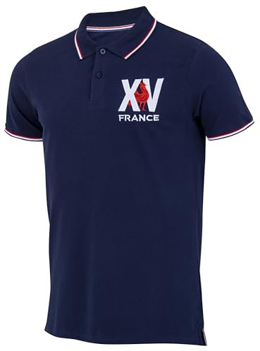 XV de France Polo de Rugby - Collection Officielle FFR - Equipe de France de Rugby - Taille Adulte XXXL