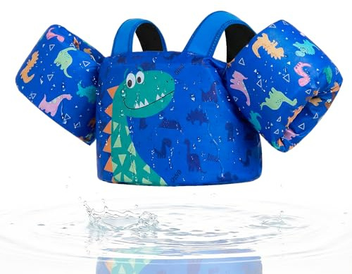 Gogokids Toddler Swimming Float Vest, Arm Bands Kids Swim Vest with Shoulder Harness Baby Floats Swimming Training Jacket for 1-6 Years / 11-30 kg Boys Girls Perfect for Pool, Learn to Swim and Beach