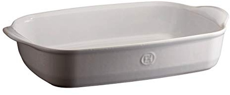 Emile Henry EH119654 Grand Plat à Four Rectangulaire, Céramique Blanc Farine 42 x 27 x 9 cm