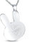 Hanessa Personalisierte Kette mit Gravur Edelstahl 50 cm mit Anhänger Hase Bunny in silber - Personalisierte Halskette für Männer und Frauen - Personalisierter Schmuck Damen Herren