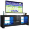 ELEGANT 1300mm Stylish High Gloss TV Stand Cabinet Units with Ambient Light for 22-52 Flat Screen 4k TVs/LED Lights Black TV Cabinet with Shelves and Drawers for Bedroom Living Room