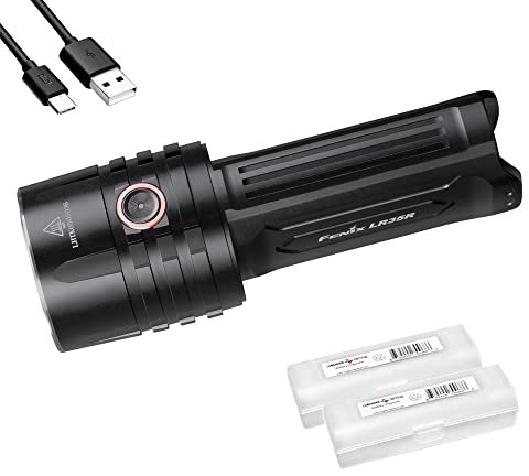 Fenix LR35R 10000 Lumen wiederaufladbare LED-Taschenlampe mit Lumentac-Batterie-Organizer, langer Überwurf und super hell