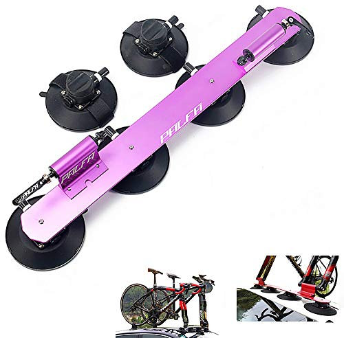 Yajun Porte Velos Voiture Ventouse Support à Vélo Toit-Top Alliage D’Aluminium Transportant Porte Bagages Mount Pièces De Vélo,Purple-2