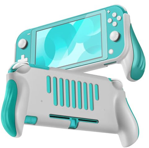 TNP Griff Halterung Hülle kompatibel mit Nintendo Switch Lite, Schutzhülle mit Griff für Nintendo Switch Lite Konsole, stoßfeste Hand Grip Case mit ergonomischen Griffen, Spiele und Zubehör, blau