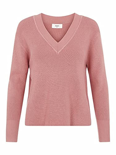 Object Damen OBJDIVIAN L/S Knit NOOS Pullover, Ash Rose, M