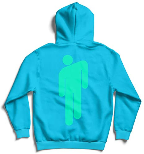 Rocks-off Billie Eilish Kapuzenpullover Logo and Blohsh Nue offiziell Neon Blau Pullover