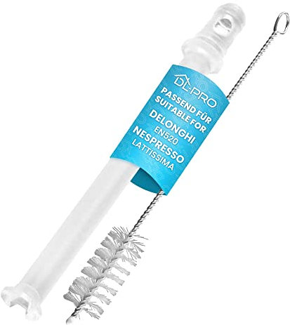 DL-pro Milchansaugrohr Absaugschlauch 101mm transparent für DeLonghi 5313226701 EN520 Nespresso Lattissima Kaffeemaschine mit 11 cm Bürste