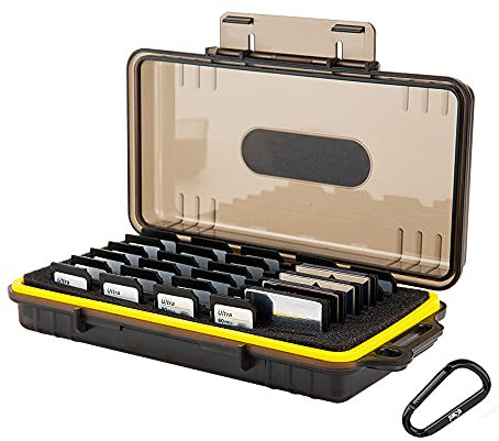 KIWIFOTOS Wasserdicht Speicherkarten Etui Aufbewahrung für 15x CF/XQD Karte + 30x SD SDXC SDHC/NS (Nintendo Switch) Game Card Sony PSV PS Vita, SD Karten Tasche Hülle Schutzbox Tragetasche