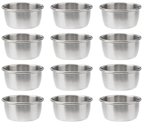 Cabilock 12pièces Coupelles Acier Inoxydable Pour Sauce Récipients à Dipping Idéals Pour Restaurants Et Fêtes à Domicile
