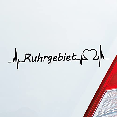 Hellweg Druckerei Auto Aufkleber Ruhrgebiet Puls Herzschlag Fun Sticker Heckscheibenaufkleber Autoaufkleber mit Ferien Region Motiv