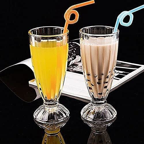 HSFS Bierkrug Glas 360 ml Bierglas Kristall Weinglas Glas Saftbecher Eisbecher Hitzebeständiger Getränkebecher Bierkrug Milchshake-Becher Dicke Kreative Tasse Bierkrug Glas (Farbe: 360 ml 1 Stück)