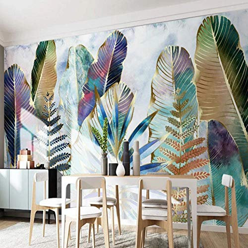 Vliestapete Farbige Blätter 3D Design Tapete Fototapeten Vlies Tapeten Vliestapete Moderne Wandtapete 400x280cm