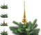 JACK Kunststoff Christbaumspitze Spitze Höhe 28cm, Ø 6cm Weihnachtsbaum Spitze Gold Silber Rot Grau Weiß Glanz, Farbe:Gold