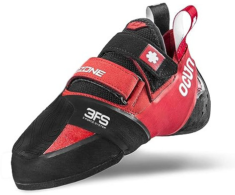 Ocun Ozone Rot - Asymmetrischer leistungsstarker Kletterschuh, Größe EU 43 - Farbe Red