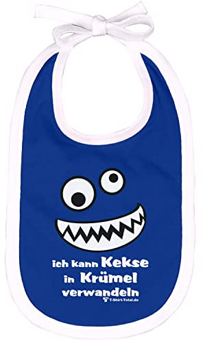 Baby Lätzchen mit Spruch aus Baumwolle mit Druck Geschenk zur Geburt Farbauswahl (Kleines Krümelmonster)